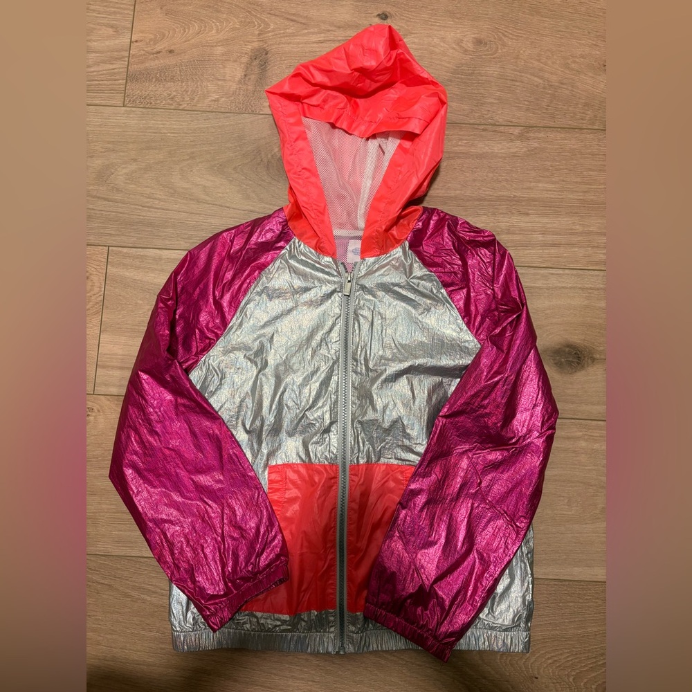 Kids Silver and Pink Hooded Jacket